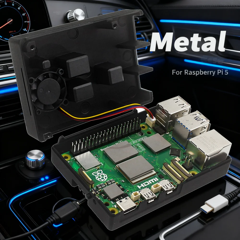 Aluminum Alloy Case for Raspberry Pi 5 5B Active Cooler with Heatsink Cooler Fan Metal Cooling Enclosure Fit for Raspberry Pi 5
Aluminum Alloy Case for Raspberry Pi 5 5B Active Cooler with Heatsink Cooler Fan Metal Cooling Enclosure Fit for Raspberry Pi 5