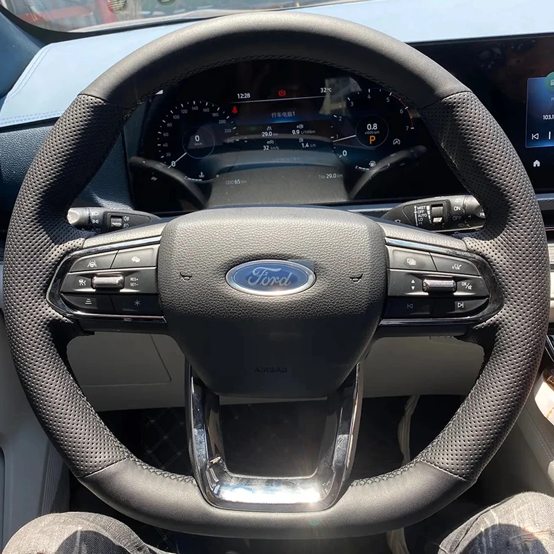 Для Ford Equator Sport 2022-2023 ручная прошивка противоскользящий черный чехол на руль автомобиля из натуральной кожи
Для Ford Equator Sport 2022-2023 ручная прошивка противоскользящий черный чехол на руль автомобиля из натуральной кожи