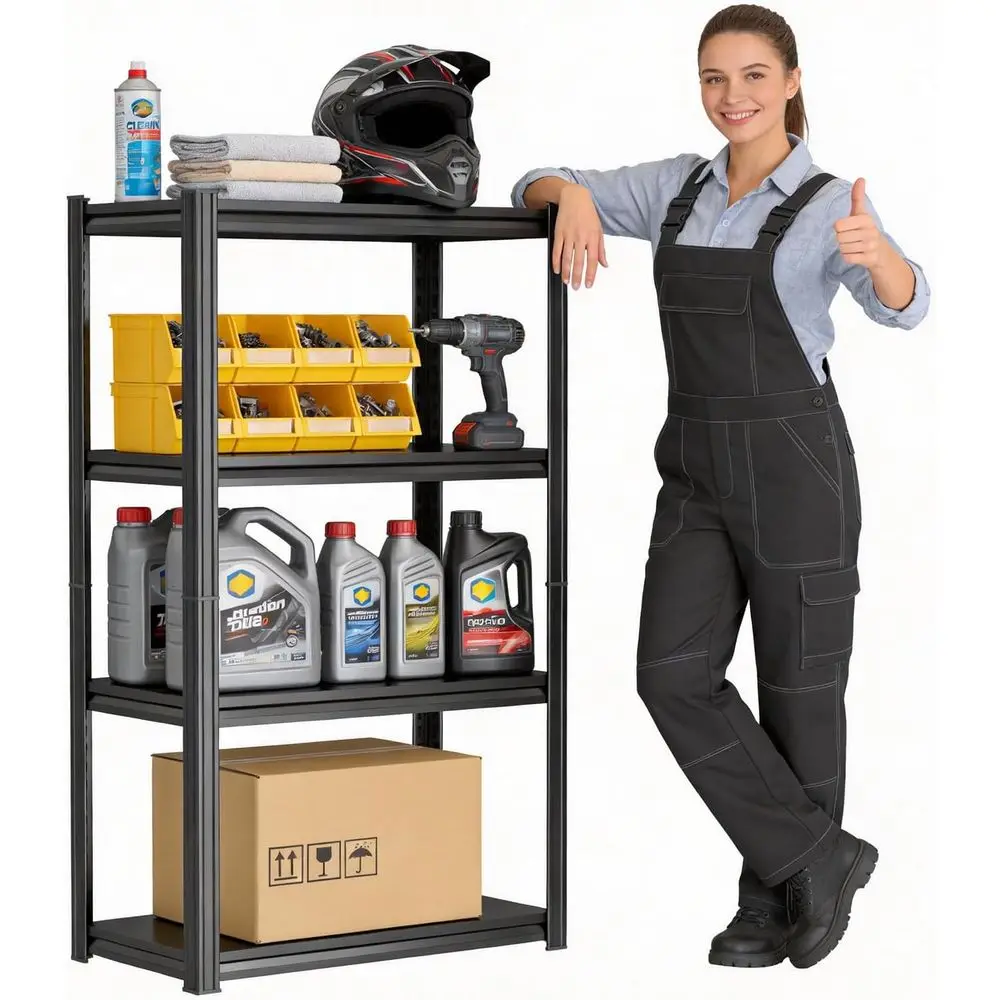 4-Tier Heavy-Duty Adjustable Steel Shelving Unit - 2000 lbs Capacity for Tools and Equipment (23.6 W × 13.8 D × 44.1 H)
4-Tier Heavy-Duty Adjustable Steel Shelving Unit - 2000 lbs Capacity for Tools and Equipment (23.6 W × 13.8 D × 44.1 H)