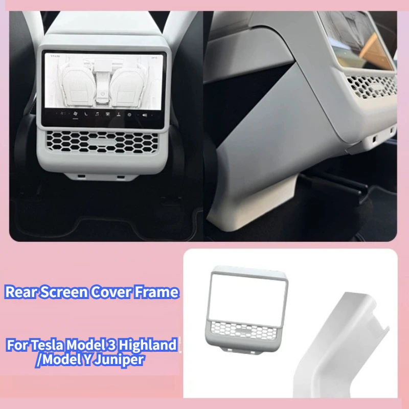 Rear Screen Cover Protector Frame for Tesla Model 3 Highland/Model Y Juniper Back Air Vent Trim Protective Cover Car Accessories
Rear Screen Cover Protector Frame for Tesla Model 3 Highland/Model Y Juniper Back Air Vent Trim Protective Cover Car Accessories
