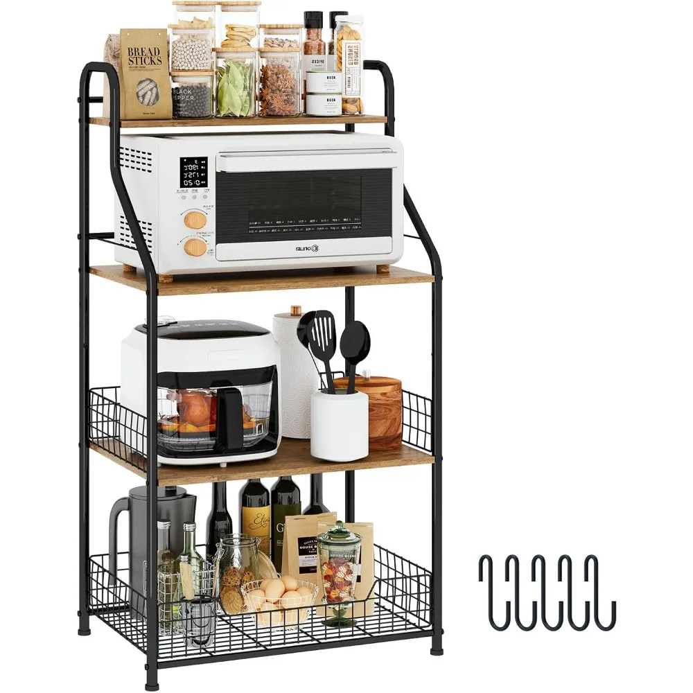 Microwave Stand with Storage 4-Tier, Bakers Racks for Kitchens, Coffee Bar Microwave Cart with Storage, Metal Bakers Rack with S
Microwave Stand with Storage 4-Tier, Bakers Racks for Kitchens, Coffee Bar Microwave Cart with Storage, Metal Bakers Rack with S