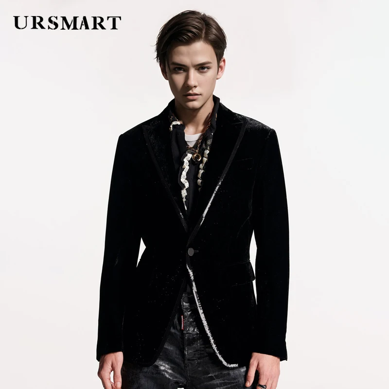 High quality black men's casual suit spring and autumn new products tailored coat British style elegant men's custom suit
High quality black men's casual suit spring and autumn new products tailored coat British style elegant men's custom suit