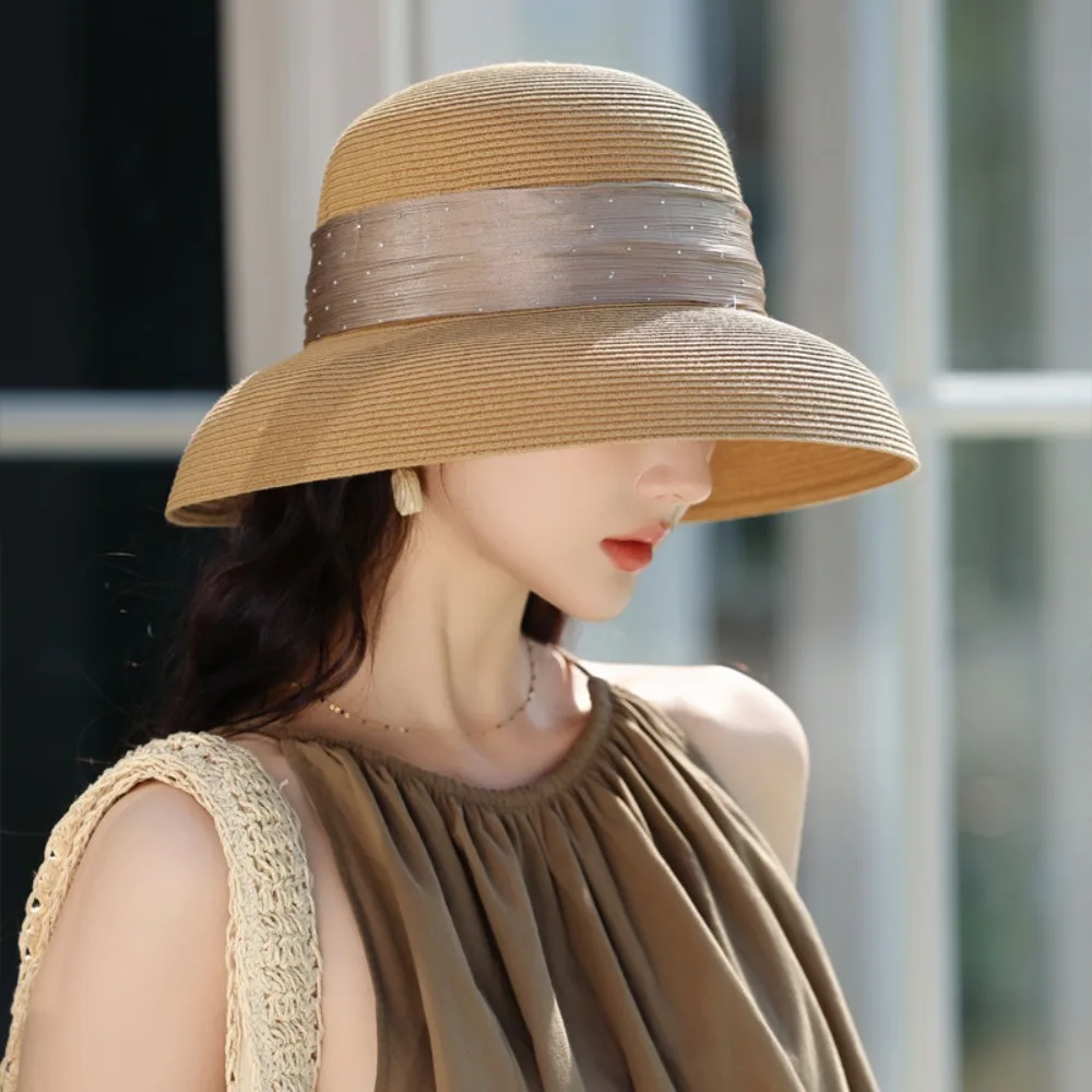 Comfortable To Wear Boho Lafite Straw Hat Dome Wide Brim Women's Sun Hats Lightweight Korean Style Weave Hat Summer
Comfortable To Wear Boho Lafite Straw Hat Dome Wide Brim Women's Sun Hats Lightweight Korean Style Weave Hat Summer