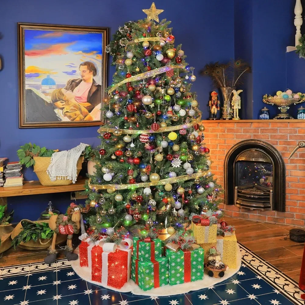 9 ft Prelit Christmas Tree, Artificial Christmas Tree with 600 Color Changing LED Lights, 2100 Tips, Metal Stand, 10 Color Modes
9 ft Prelit Christmas Tree, Artificial Christmas Tree with 600 Color Changing LED Lights, 2100 Tips, Metal Stand, 10 Color Modes