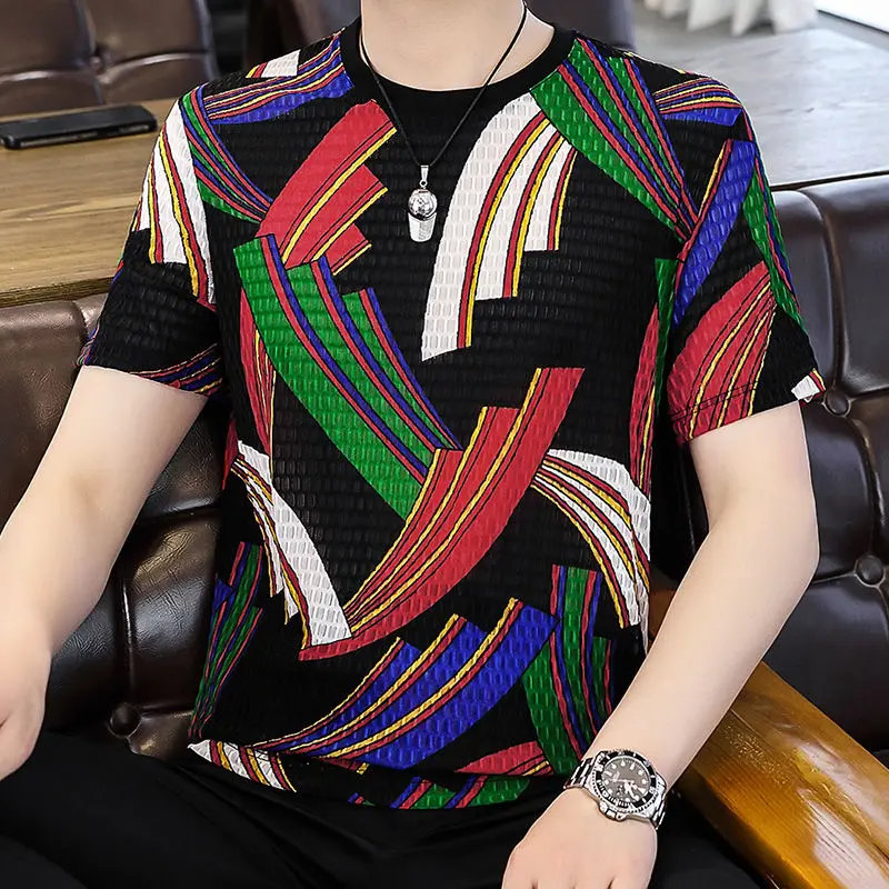 Fashion O-Neck Korean Printed Color T-Shirts Men's Clothing 2025 Summer New Loose Casual Tops Punk Short Sleeve Tee Shirt
Fashion O-Neck Korean Printed Color T-Shirts Men's Clothing 2025 Summer New Loose Casual Tops Punk Short Sleeve Tee Shirt