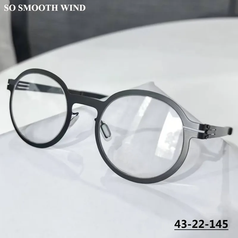 43mm Small Round Screwless Thin Steel Glasses Frame Ultra-light Men Retro Full Frames Germany Design Women Eyeglasses Spectacles
43mm Small Round Screwless Thin Steel Glasses Frame Ultra-light Men Retro Full Frames Germany Design Women Eyeglasses Spectacles