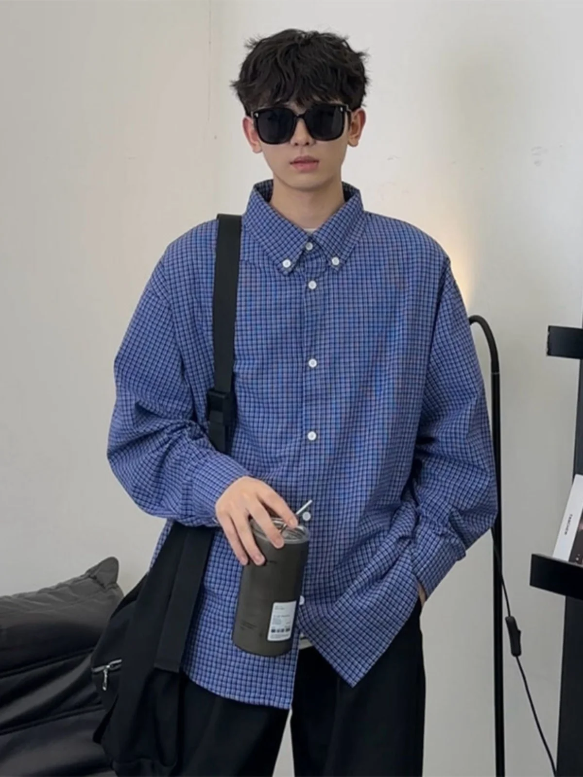 Blue Plaid Long Sve Copper Sulfate irt Men's Spring Autumn Korean Sle Cleanfit Jaet American Sle Loose Fit Button ...
Blue Plaid Long Sve Copper Sulfate irt Men's Spring Autumn Korean Sle Cleanfit Jaet American Sle Loose Fit Button ...