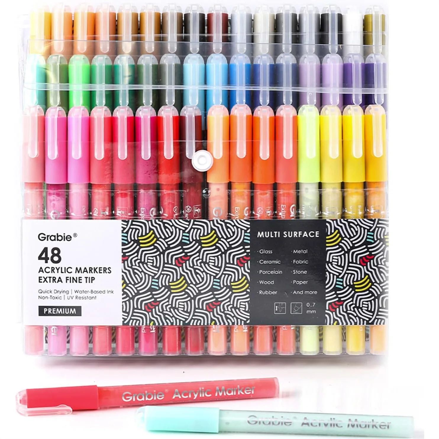 48 Colors Acrylic Paint Pens, Extra Fine 0.7mm Tip for Detailed Drawing on Various Surfaces, Art Supplies with Quick-Drying Ink
48 Colors Acrylic Paint Pens, Extra Fine 0.7mm Tip for Detailed Drawing on Various Surfaces, Art Supplies with Quick-Drying Ink