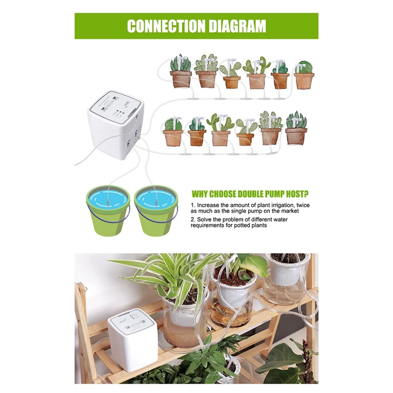 ABIYY-WIFI Smart Watering Device Double Pump Timed Automatic Drip Irrigation System APP Control for Garden Plant Flower(20)
ABIYY-WIFI Smart Watering Device Double Pump Timed Automatic Drip Irrigation System APP Control for Garden Plant Flower(20)
