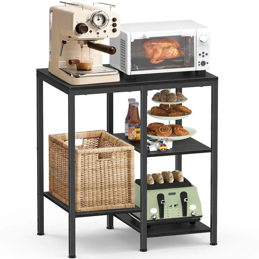 Kitchen Microwave Stand,4Tier Adjustable Bakers Rack, Microwave Cart with Storage, Small Coffee Bar Table Appliance Shelf for Li
Kitchen Microwave Stand,4Tier Adjustable Bakers Rack, Microwave Cart with Storage, Small Coffee Bar Table Appliance Shelf for Li