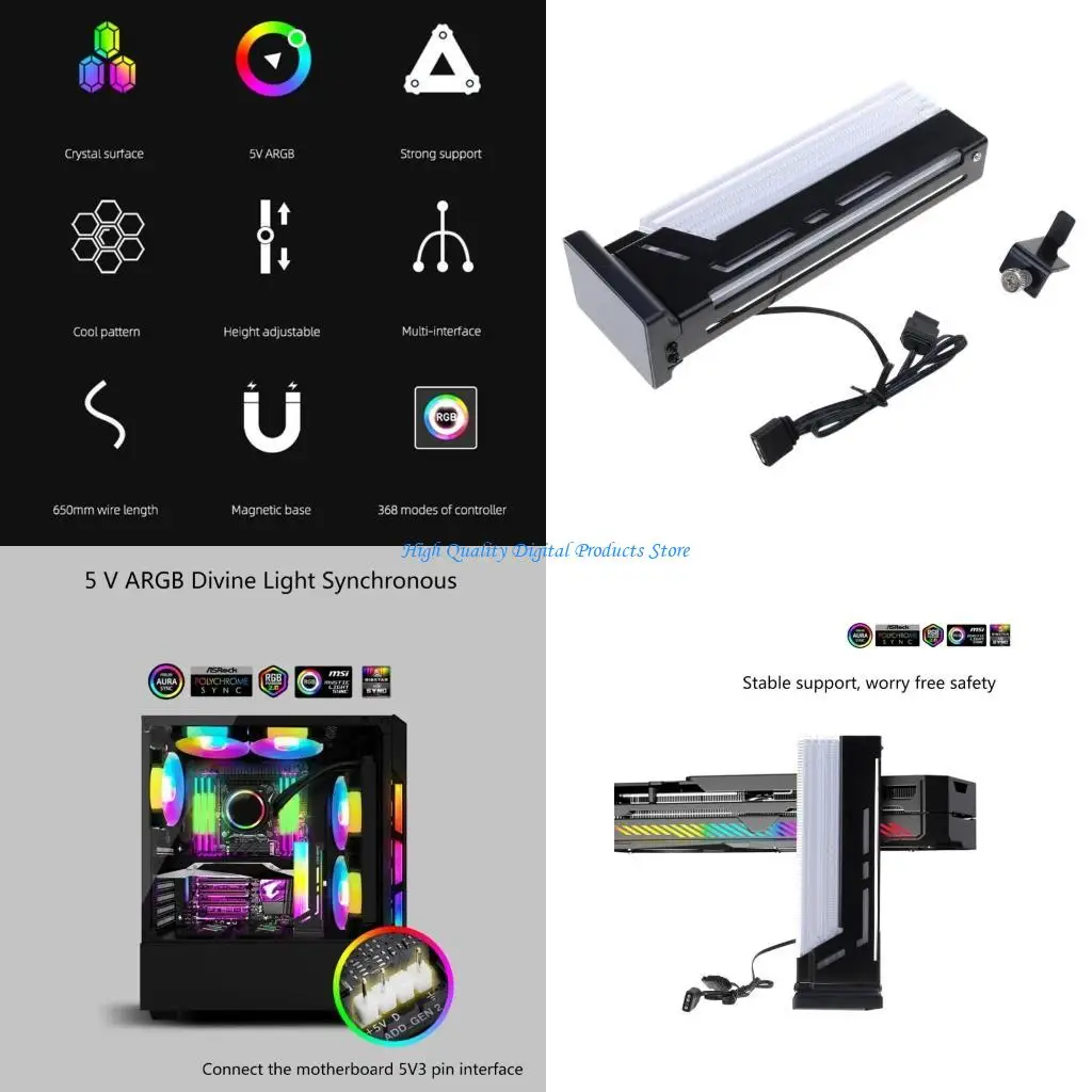 U2JE Гладкий вертикальный кронштейн ARGB для графического процессора с подсветкой игрового пространства, нескользящее магнитное
U2JE Гладкий вертикальный кронштейн ARGB для графического процессора с подсветкой игрового пространства, нескользящее магнитное