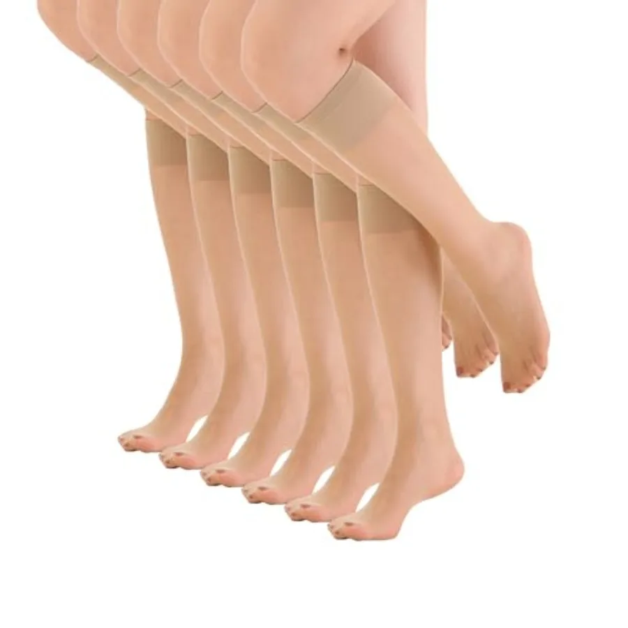 EVERSWE 6 Pairs Women's Sheer Knee High Stockings 15D
EVERSWE 6 Pairs Women's Sheer Knee High Stockings 15D
