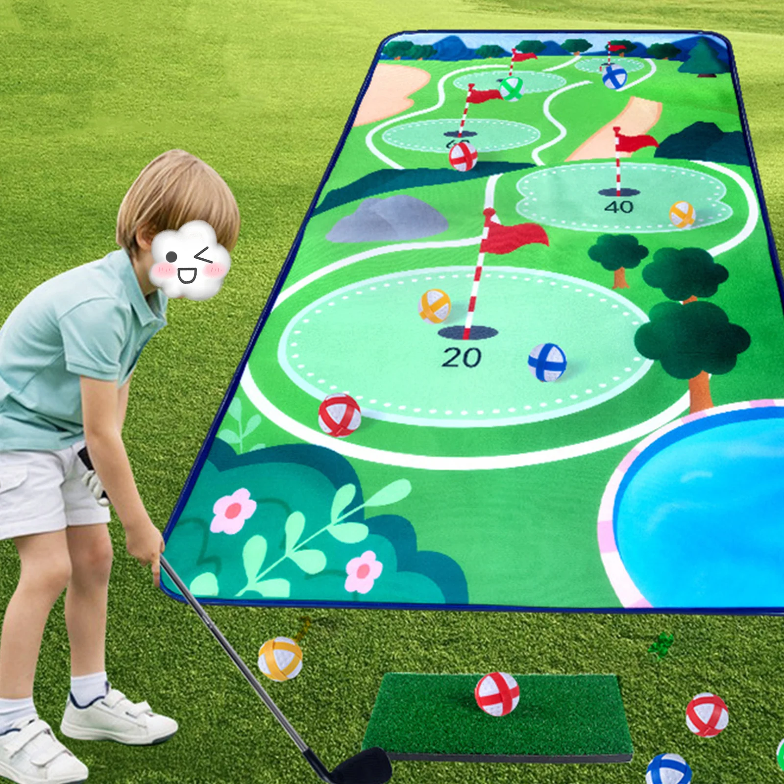 Children Golf Chipping Game Mat with Club Hitting Mat Sticky Balls and Other Accessories for Indoor Outdoor Golfing Training
Children Golf Chipping Game Mat with Club Hitting Mat Sticky Balls and Other Accessories for Indoor Outdoor Golfing Training