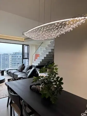 Swarovski Crystal Boat Restaurant Island Terrace Pendant Led Chandelier Italian Light Luxury Premium Villa Dining Room Luminaire