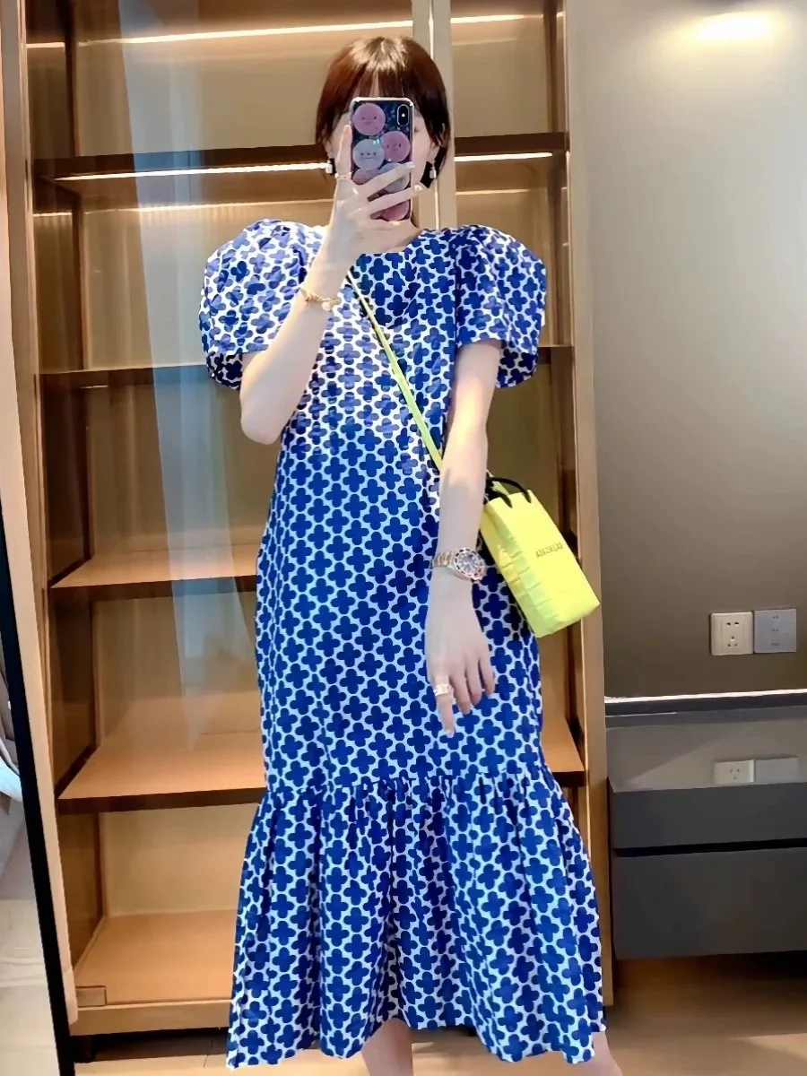 plus Size Elegant Bubble Sleeve Long Dress Women's Summer Loose Floral Dress Four-leaf Clover Pattern 2300 Pounds Capacity
plus Size Elegant Bubble Sleeve Long Dress Women's Summer Loose Floral Dress Four-leaf Clover Pattern 2300 Pounds Capacity