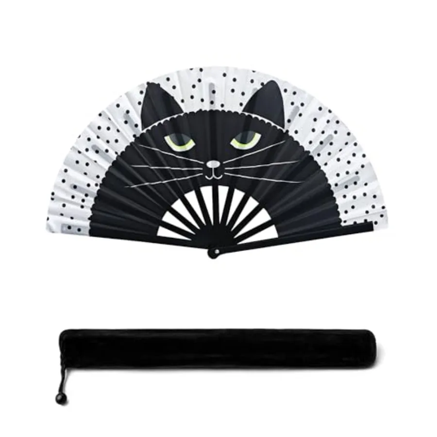 13IN Cat Large Popping Hand Fan for Line Dancing Clacking Premium Silk Boots On The Ground Hand Fan Chinese Rave Fan for Women
13IN Cat Large Popping Hand Fan for Line Dancing Clacking Premium Silk Boots On The Ground Hand Fan Chinese Rave Fan for Women