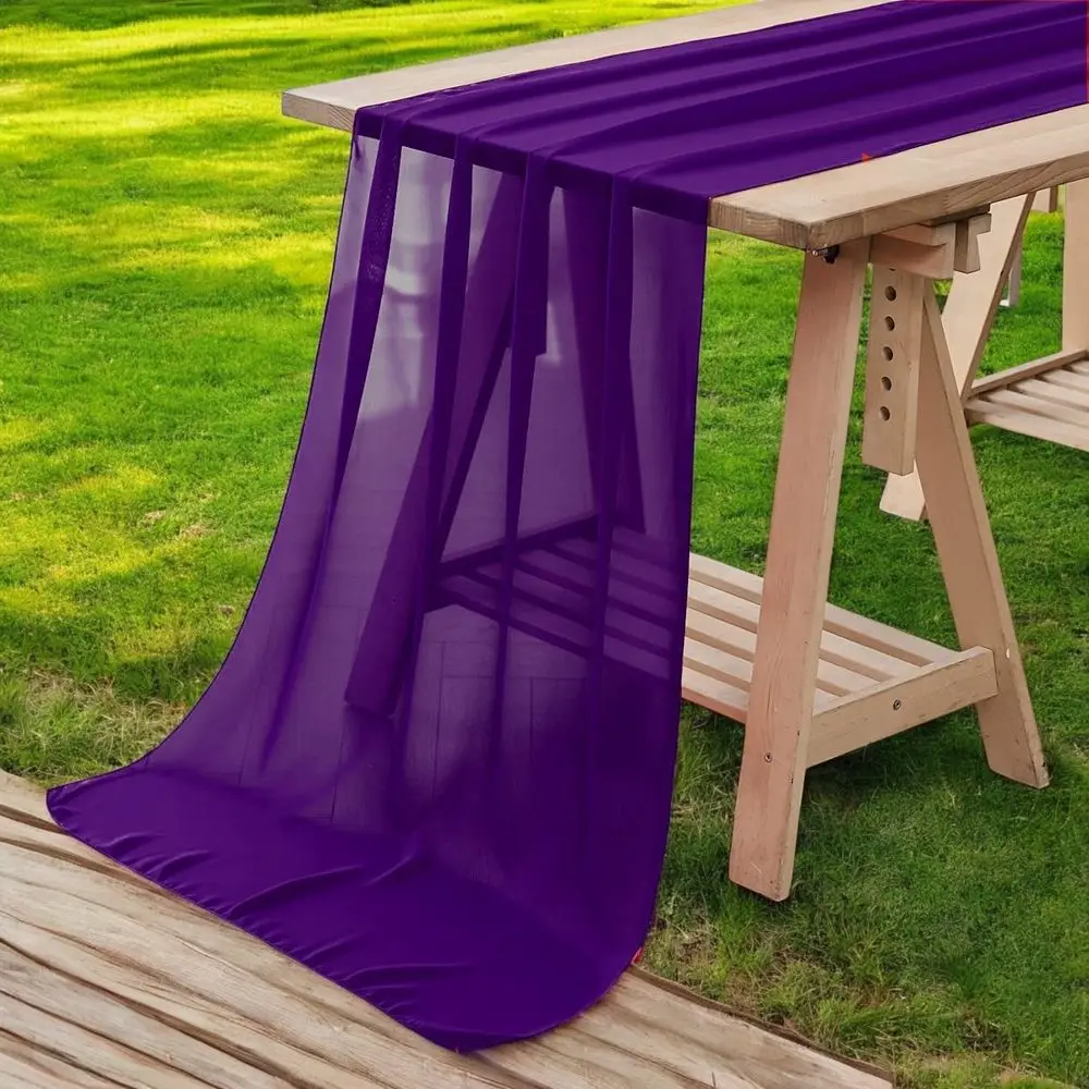 Sheer Chiffon Table Runner 27x120 Inches for Wedding, Party, and Special Events
Sheer Chiffon Table Runner 27x120 Inches for Wedding, Party, and Special Events