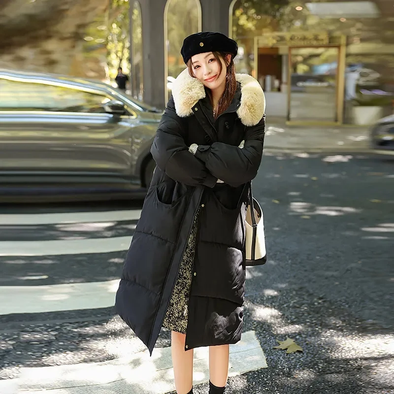 with Fur Collar Hooded Long Coat Women 2025 New Korean Casual Loose Down Cotton Padded Parkas Women Winter Clothing
with Fur Collar Hooded Long Coat Women 2025 New Korean Casual Loose Down Cotton Padded Parkas Women Winter Clothing