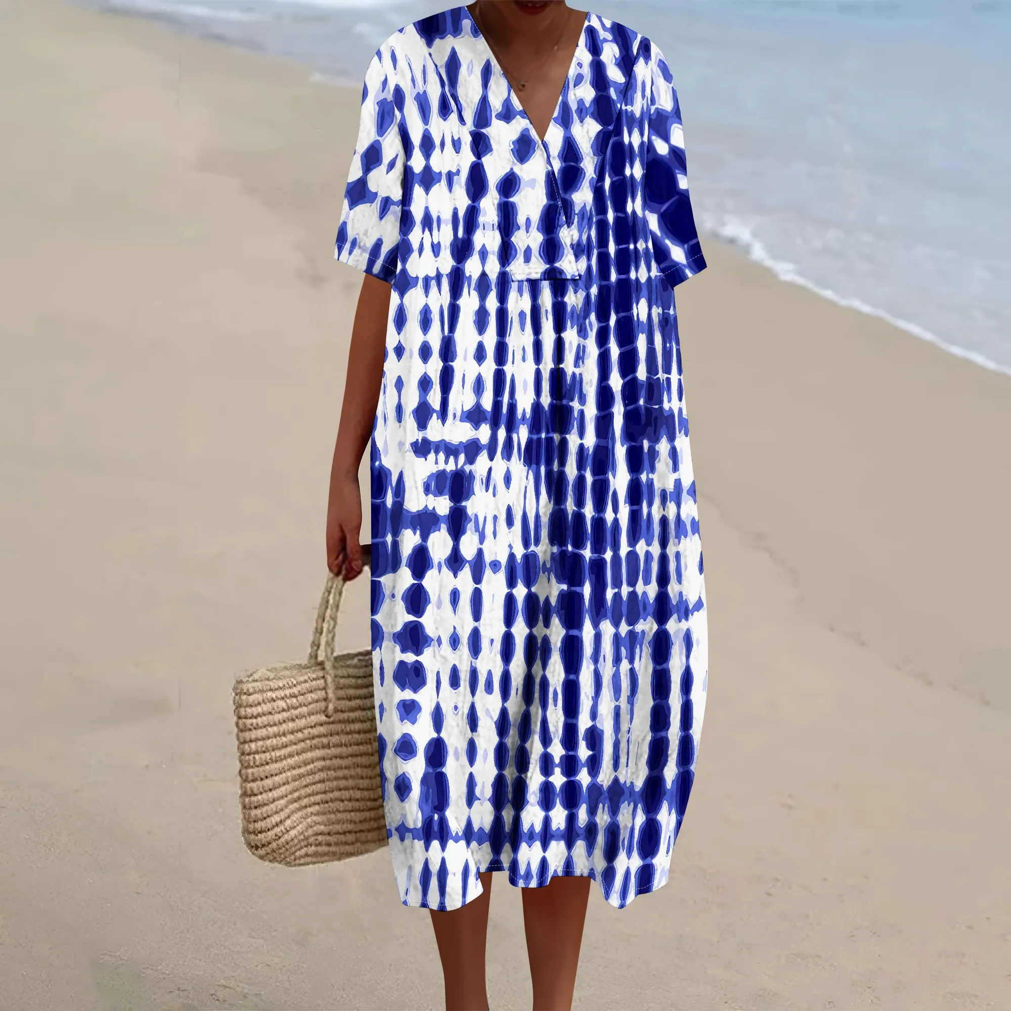 Nupusa Tie Dye Print Dress for Women Regular Size Summer Casual V Neck Short Sleeve Midi Dress
Nupusa Tie Dye Print Dress for Women Regular Size Summer Casual V Neck Short Sleeve Midi Dress