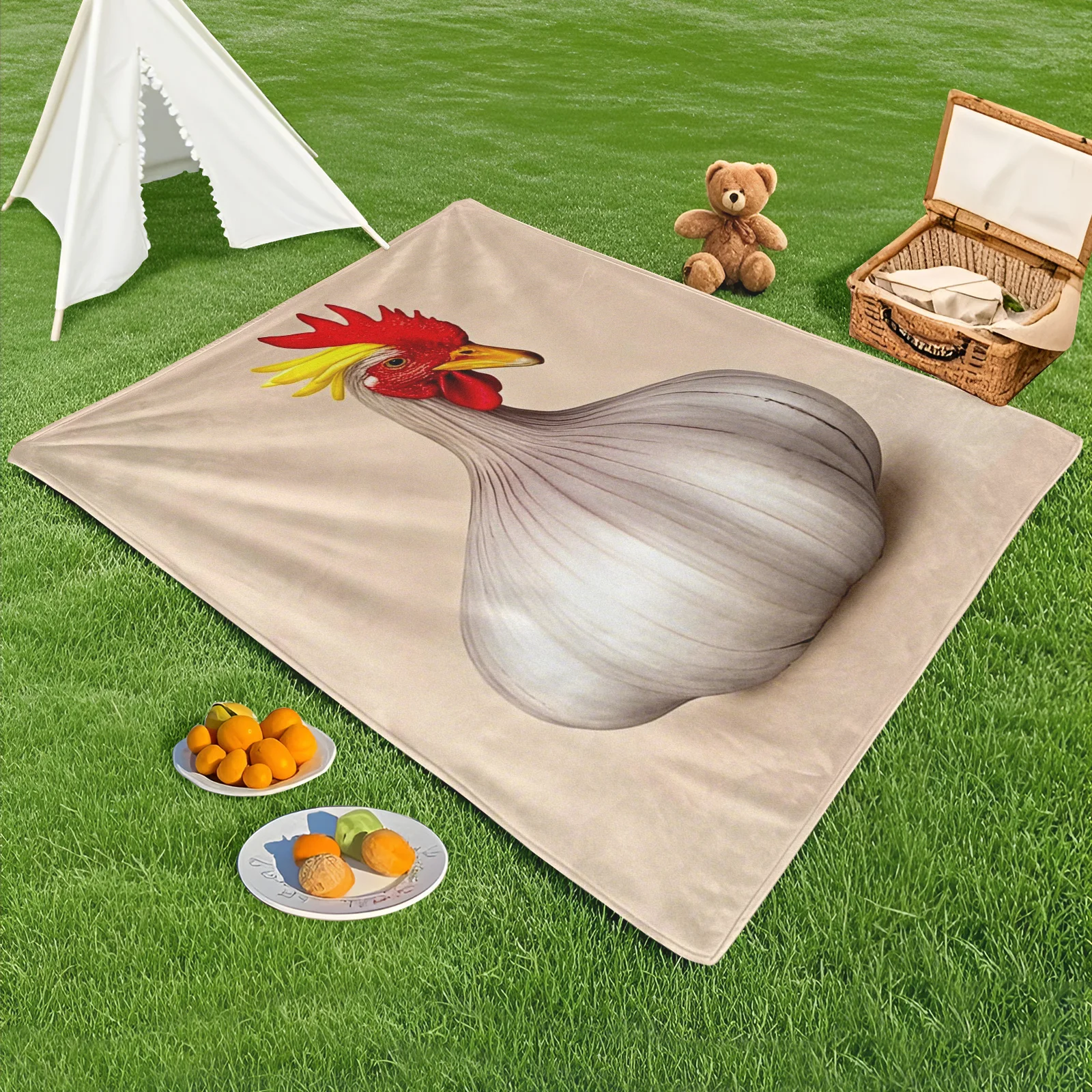 Garlic And Chicken Inspired Creative Fusion Pattern Outdoor Blanket For Fun And Functional Outdoor Use
Garlic And Chicken Inspired Creative Fusion Pattern Outdoor Blanket For Fun And Functional Outdoor Use
