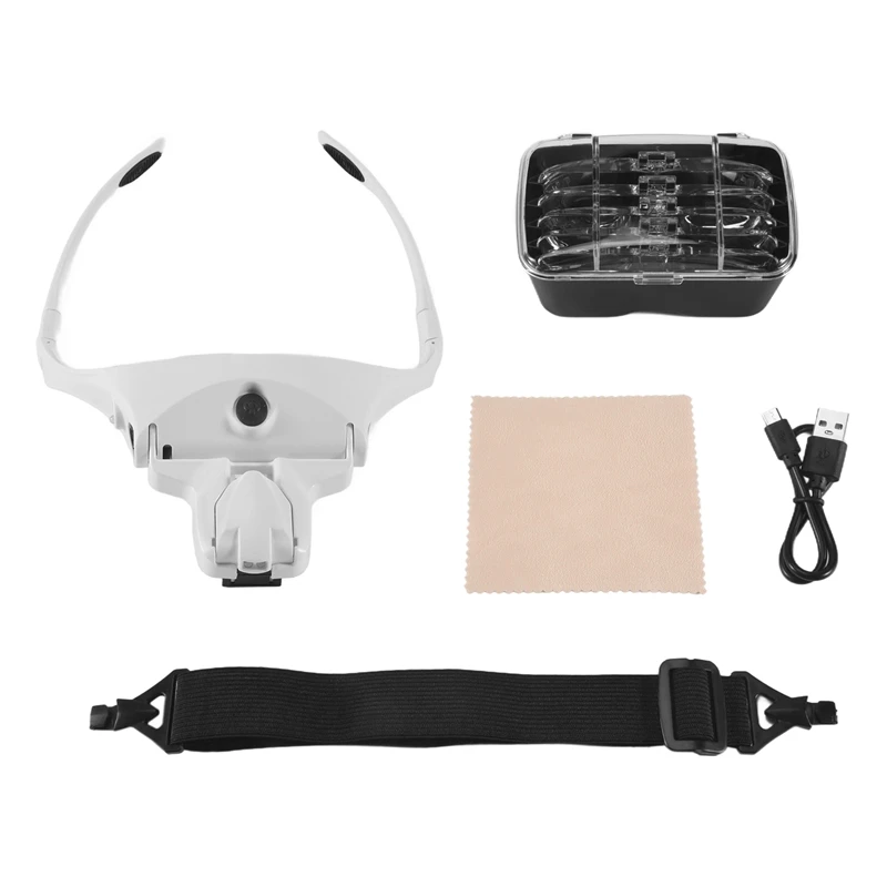 Hands Free Headband Magnifying Glass, Usb Charging Head Magnifier With Led Light Jewelry Craft Watch Hobby 5 Lenses 1.0X 1.5X 2.
Hands Free Headband Magnifying Glass, Usb Charging Head Magnifier With Led Light Jewelry Craft Watch Hobby 5 Lenses 1.0X 1.5X 2.