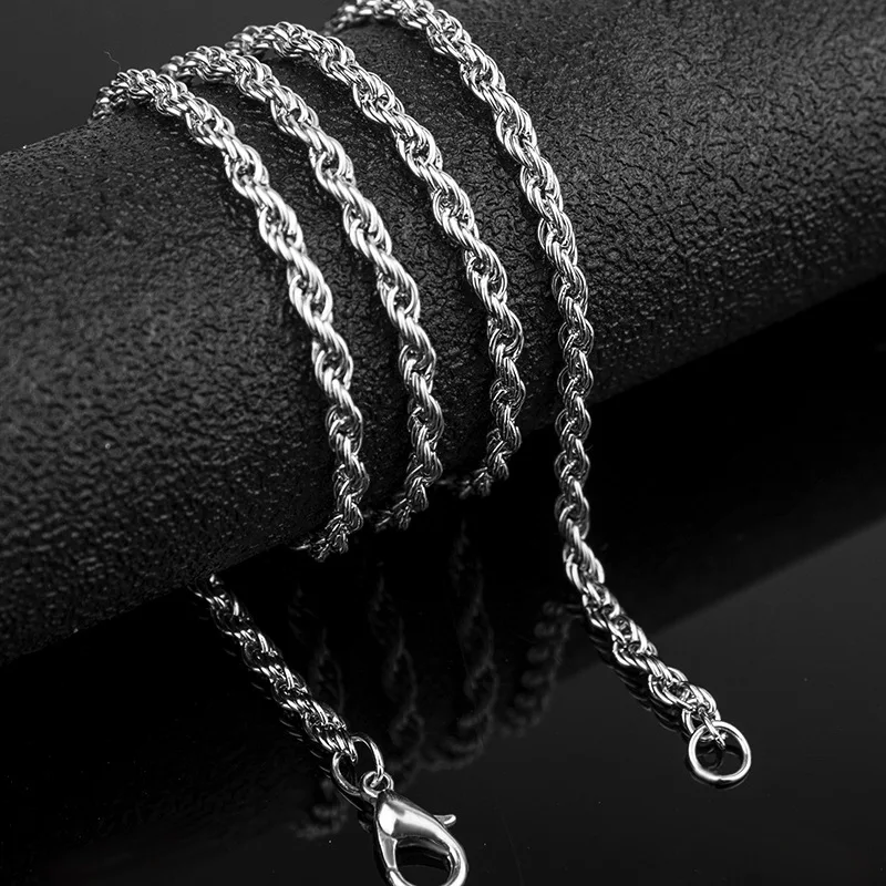 Trendy High Grade Long Chain Men's Necklace Alloy Steel Fried Dough Twists Chain Silver Necklace Men's Jewelry Gifts
Trendy High Grade Long Chain Men's Necklace Alloy Steel Fried Dough Twists Chain Silver Necklace Men's Jewelry Gifts