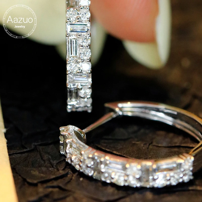 Aazuo High Jewelry 18K White Gold Real Diamonds 0.76ct Luxury Big Hook Earring Gifted For Women Advanced Wedding Party Au750
Aazuo High Jewelry 18K White Gold Real Diamonds 0.76ct Luxury Big Hook Earring Gifted For Women Advanced Wedding Party Au750