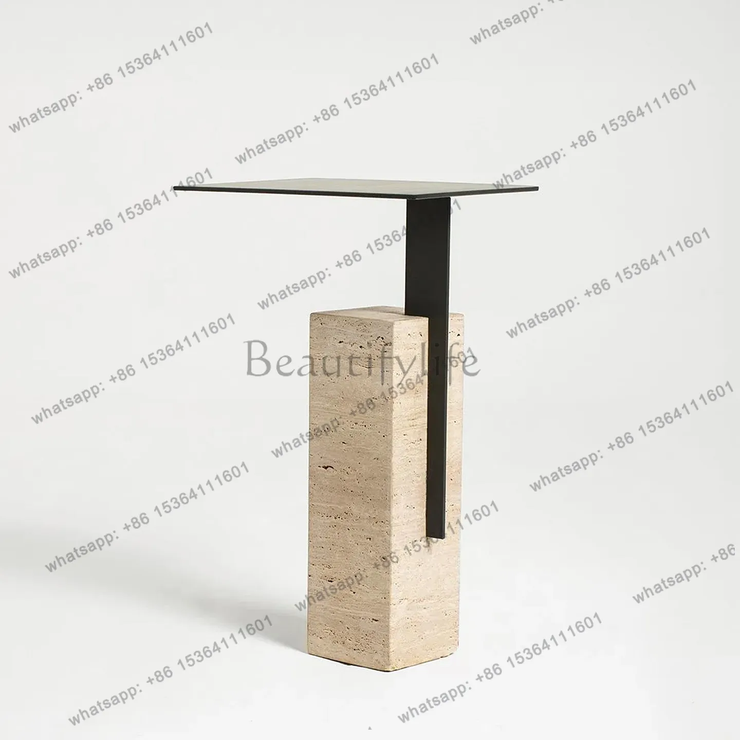 Wabi Sansan natural travertine bedroom bedside table household rectangular black and narrow table
Wabi Sansan natural travertine bedroom bedside table household rectangular black and narrow table