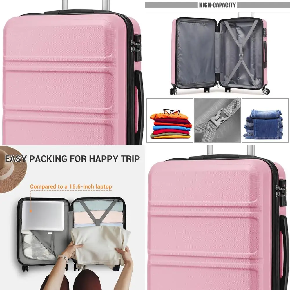 20 Pink Lightweight Hardside Carry-On Suitcase with Spinner Wheels and TSA Lock
20 Pink Lightweight Hardside Carry-On Suitcase with Spinner Wheels and TSA Lock