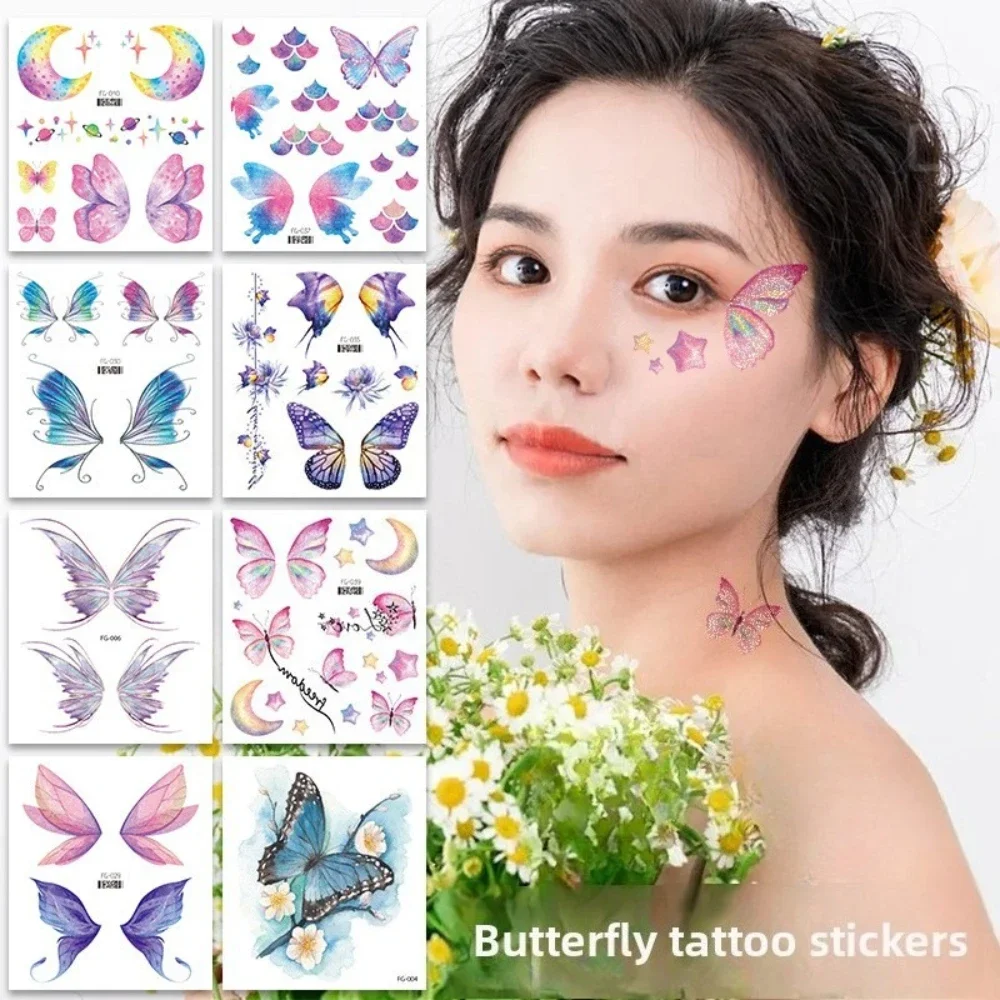 3D Fairy Butterfly Wings Shiny Tattoo Sticker Waterproof Eyes Face Body Art Fake Tattoos For Women Makeup Dance Music Festival
3D Fairy Butterfly Wings Shiny Tattoo Sticker Waterproof Eyes Face Body Art Fake Tattoos For Women Makeup Dance Music Festival