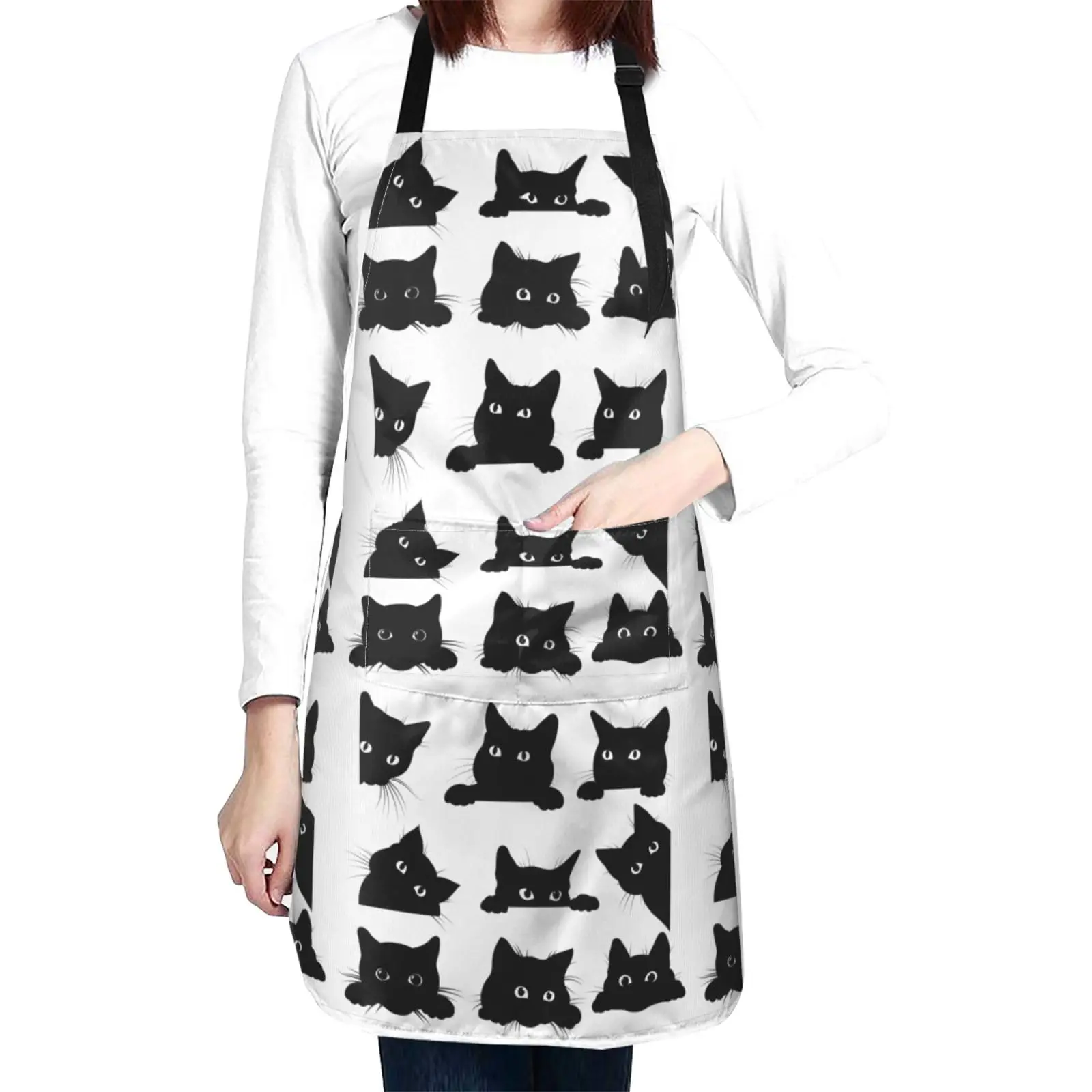 Black Cats Waterproof Apron With 2 Pockets Cute Animals Kittens Kitchen Chef Aprons Bibs For Cooking Baking Painting Gardening
Black Cats Waterproof Apron With 2 Pockets Cute Animals Kittens Kitchen Chef Aprons Bibs For Cooking Baking Painting Gardening