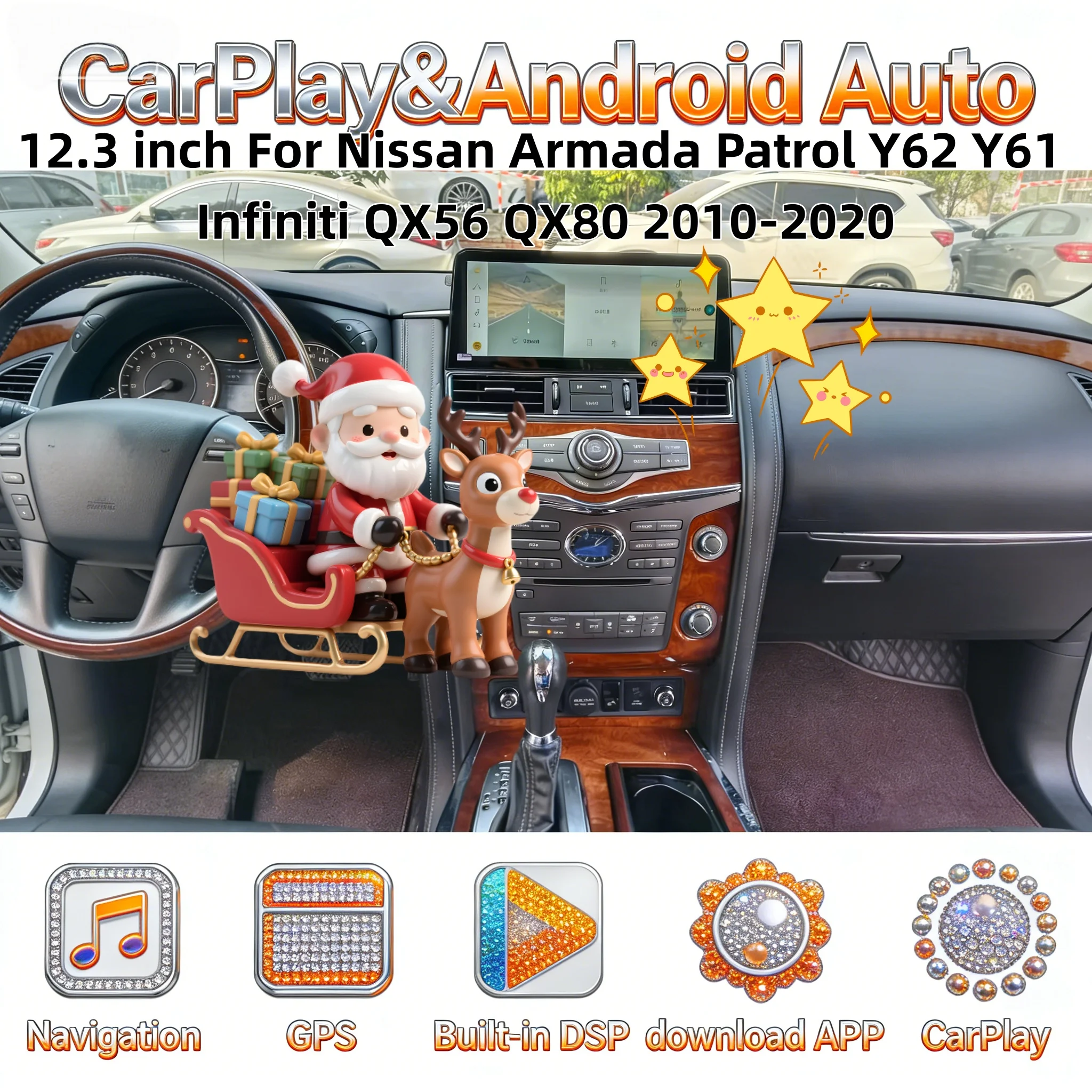 Android Bluetooth Head unit Navigation For Nissan Patrol Y61 Y62 Infiniti QX80 QX56 2010-2020 Radio CarPlay Touch Screen DSP 4G
Android Bluetooth Head unit Navigation For Nissan Patrol Y61 Y62 Infiniti QX80 QX56 2010-2020 Radio CarPlay Touch Screen DSP 4G