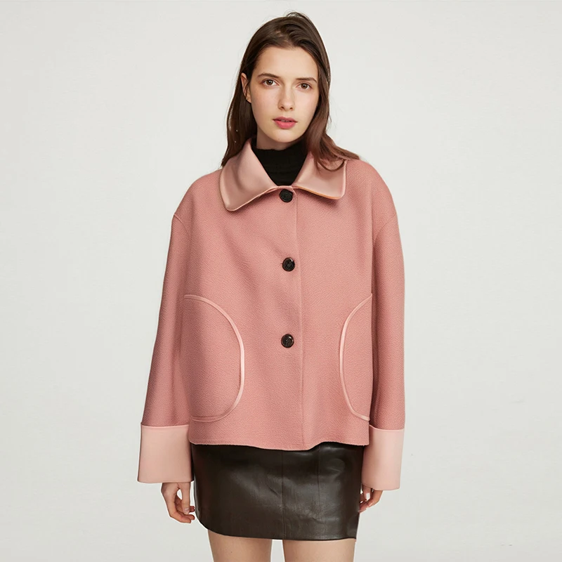 Розовое шерстяное двустороннее пальто-жакет с отложным воротником, повседневное, удлиненное, прямого кроя, на одной пуговице, однотонное
Розовое шерстяное двустороннее пальто-жакет с отложным воротником, повседневное, удлиненное, прямого кроя, на одной пуговице, однотонное