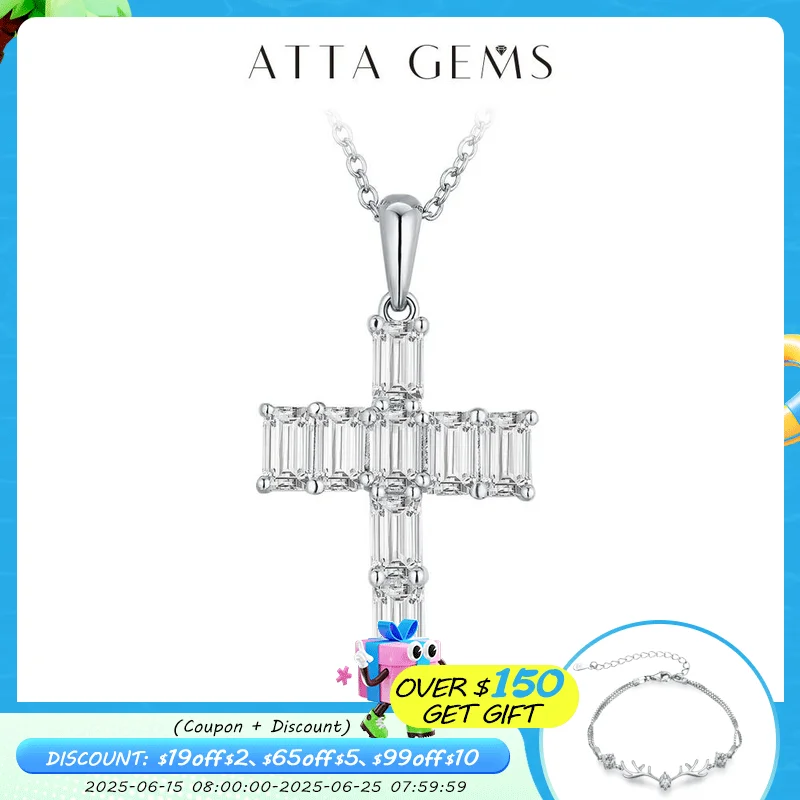 Attagems Handmade Cross Pendant Moissanite Solid Sterling 925 Silver Necklace For Women Luxury Jewelry for Engagement Christmas
Attagems Handmade Cross Pendant Moissanite Solid Sterling 925 Silver Necklace For Women Luxury Jewelry for Engagement Christmas