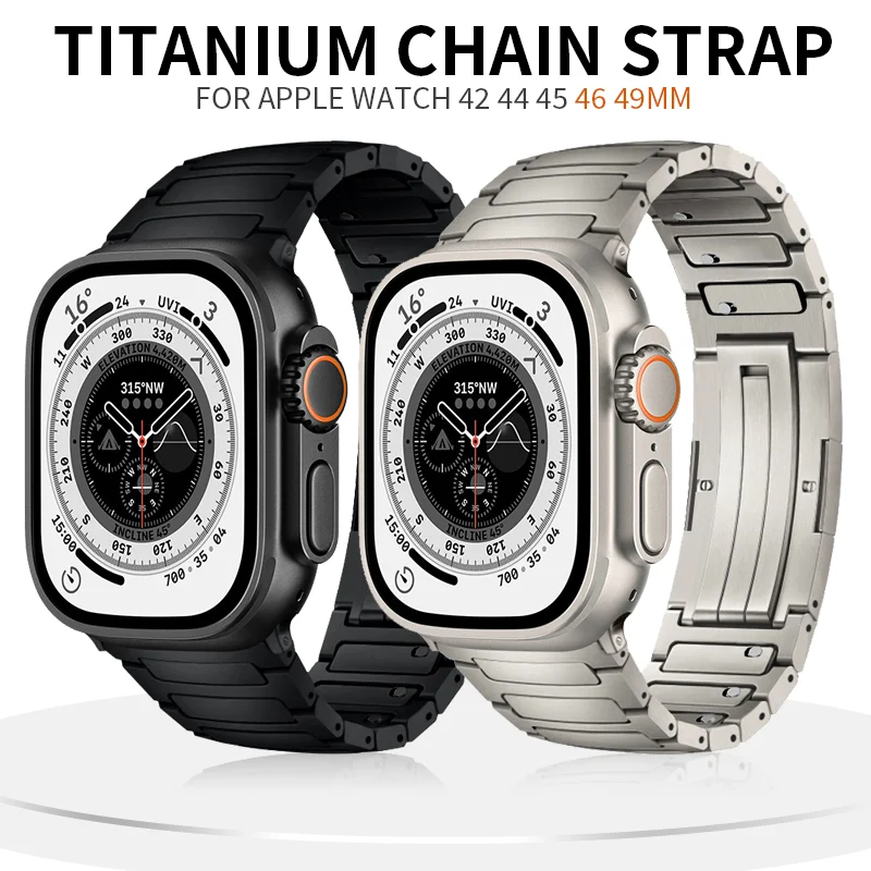 Titanium chain strap for Apple Watch Ultr2 strap 49mm S10 46mm 42mm 45mm 44mm lightweight high-end strap for iwatch987654
Titanium chain strap for Apple Watch Ultr2 strap 49mm S10 46mm 42mm 45mm 44mm lightweight high-end strap for iwatch987654