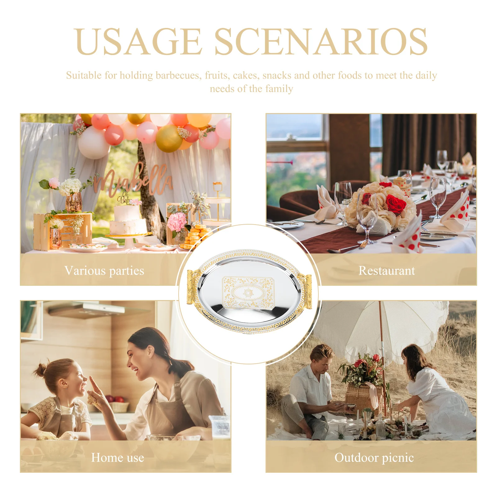 Stainless Steel Household Fruits Tray Thickened Anti Rust Coffee Table Tray for Snacks Fruits Cakes Daily Use Teacup Storage Cup
Stainless Steel Household Fruits Tray Thickened Anti Rust Coffee Table Tray for Snacks Fruits Cakes Daily Use Teacup Storage Cup