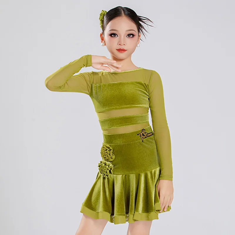 Kids Girls Velvet Latin Dancewear Long Sleeve Bodysuit and Pleated Skirts Children‘s Competition Uniform Performance Costume
Kids Girls Velvet Latin Dancewear Long Sleeve Bodysuit and Pleated Skirts Children‘s Competition Uniform Performance Costume