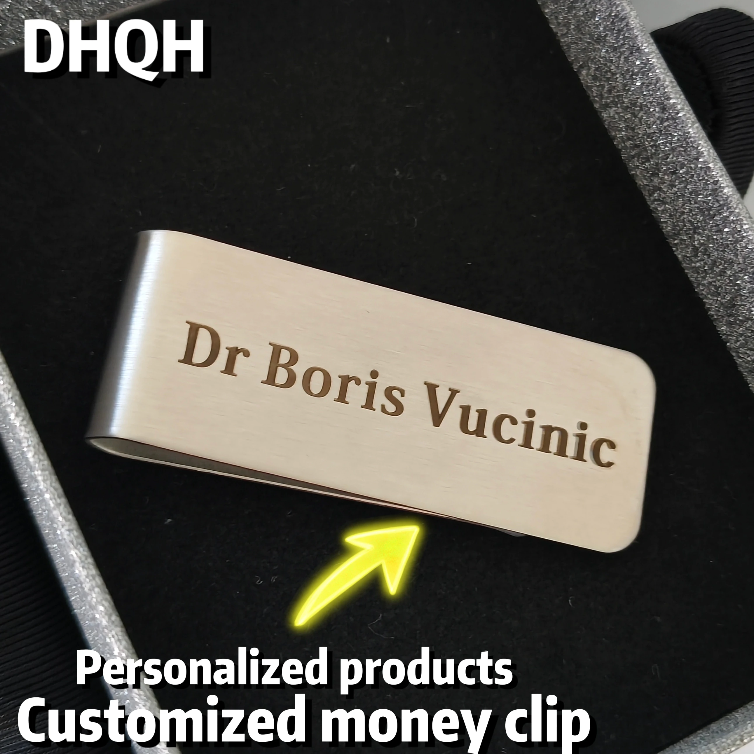 DHQH Новый персонализированный зажим для денег с гравировкой имени/буквы/логотипа, украшение для банковских карт, подарок на праздник
DHQH Новый персонализированный зажим для денег с гравировкой имени/буквы/логотипа, украшение для банковских карт, подарок на праздник