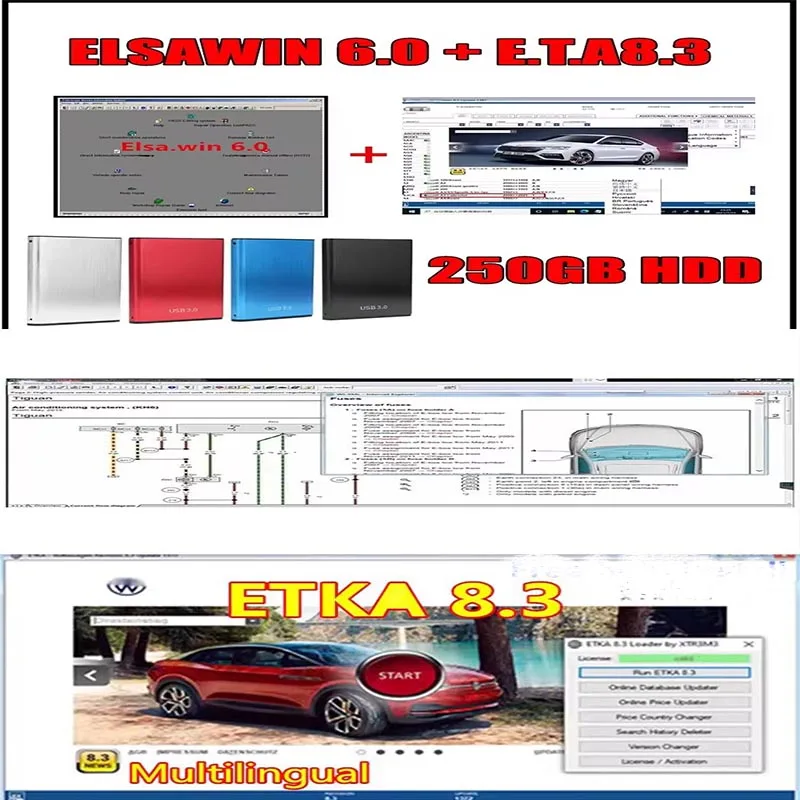 Etka 8.3 ELSAWIN 6.0 Latest Maintenance Software Group Vehicle Electronic Parts Catalog Suitable for V/W AU/DI SE/AT SKO/D
Etka 8.3 ELSAWIN 6.0 Latest Maintenance Software Group Vehicle Electronic Parts Catalog Suitable for V/W AU/DI SE/AT SKO/D