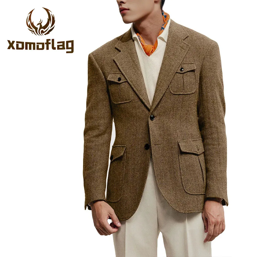 Men's Suit Brown Herringbone Blazer Tuxedos Only Coat Wool Tweed Single Breasted Formal Bussiness/Wedding Prom Jacket
Men's Suit Brown Herringbone Blazer Tuxedos Only Coat Wool Tweed Single Breasted Formal Bussiness/Wedding Prom Jacket