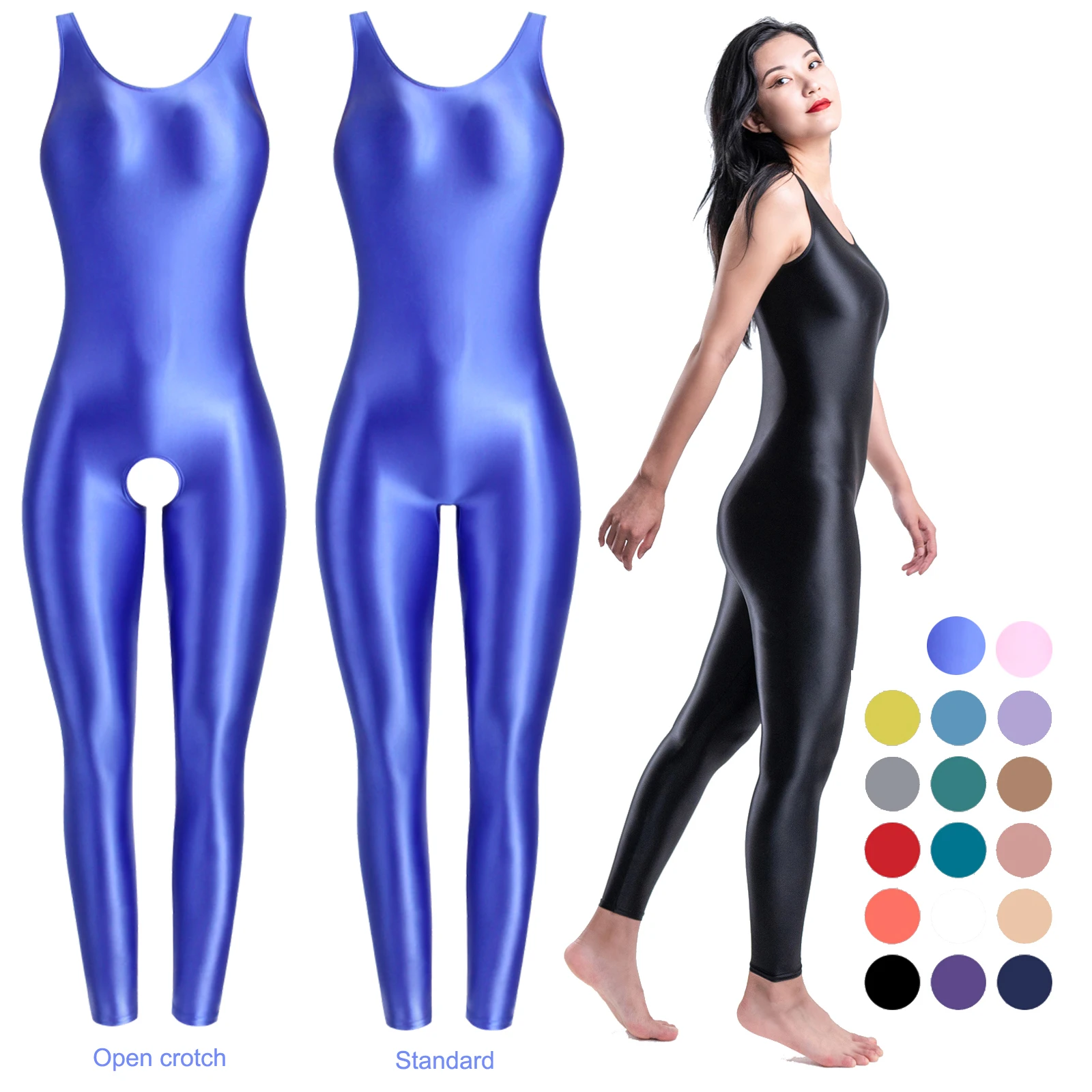 Sexy Women Bodysuits Shiny Glossy One-piece Swimsuit Spandex Tights Oily Rompers Catsuits Sleeveless Pantyhose Suits Jumpsuits
Sexy Women Bodysuits Shiny Glossy One-piece Swimsuit Spandex Tights Oily Rompers Catsuits Sleeveless Pantyhose Suits Jumpsuits