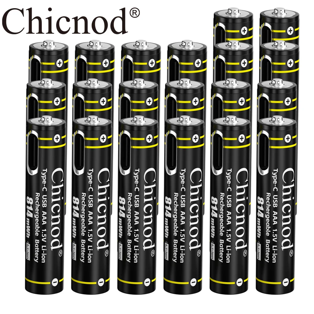 Chicnod USB AAA Rechargeable Batteries 1.5V 814mWh Li-ion Battery for Remote Control Mouse Electric Toy Battery + Type-C Cable
Chicnod USB AAA Rechargeable Batteries 1.5V 814mWh Li-ion Battery for Remote Control Mouse Electric Toy Battery + Type-C Cable
