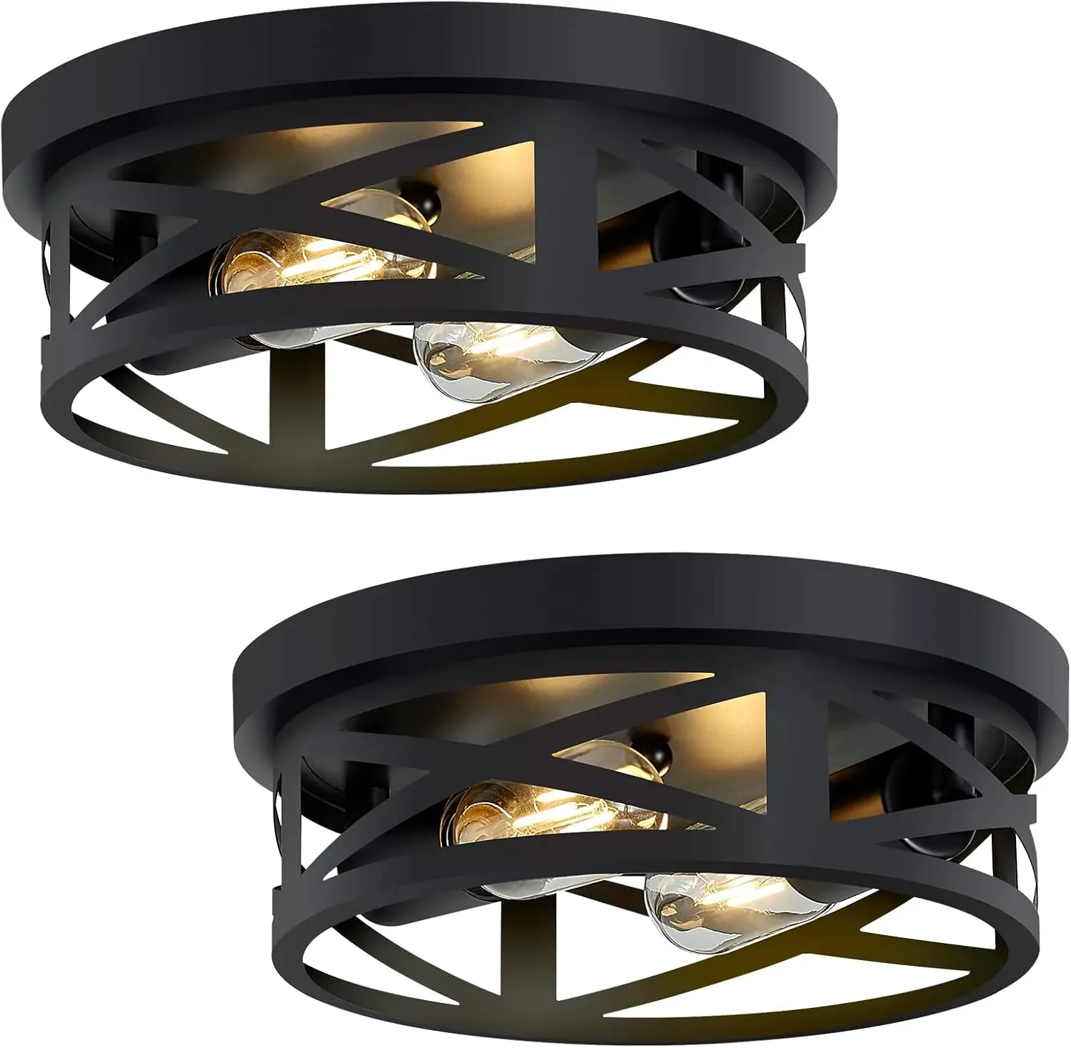 2-Pack Black Flush Mount Ceiling Light, 2-Light Fixture for Hallway, Kitchen, Bedroom, Bathroom
2-Pack Black Flush Mount Ceiling Light, 2-Light Fixture for Hallway, Kitchen, Bedroom, Bathroom