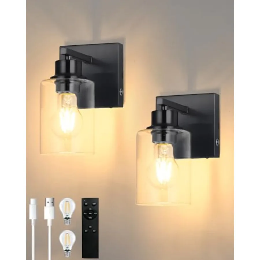 Battery Operated Wall Sconce Set of 2, Black Rechargeable Wall Lights with Timer Function, Easy Install Dimmable Wireless Wall
Battery Operated Wall Sconce Set of 2, Black Rechargeable Wall Lights with Timer Function, Easy Install Dimmable Wireless Wall