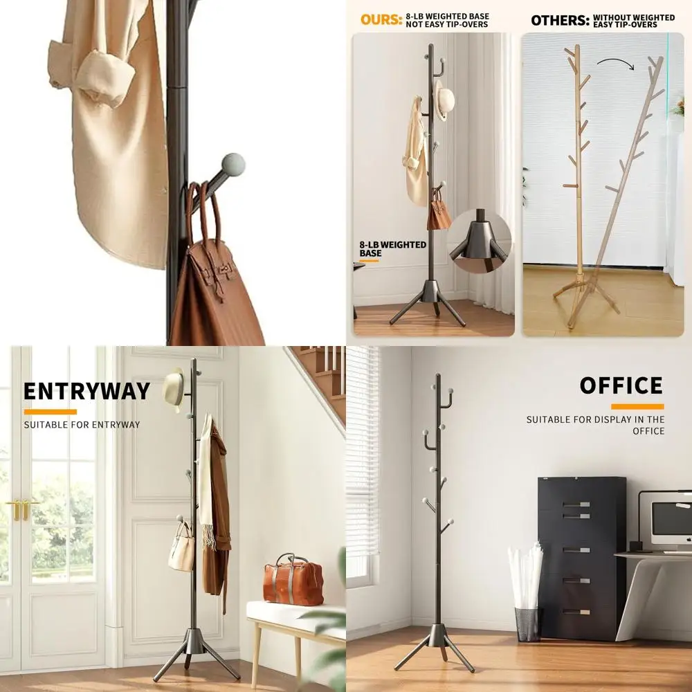 Sturdy 8-Hook Metal Coat Rack with Weighted Base for Space-Saving Storage in Entryways, Bedrooms, and Offices
Sturdy 8-Hook Metal Coat Rack with Weighted Base for Space-Saving Storage in Entryways, Bedrooms, and Offices