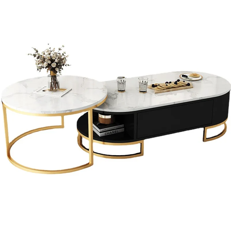 Living room retractable marble coffee table, simple multi-functional small low table with drawers
Living room retractable marble coffee table, simple multi-functional small low table with drawers