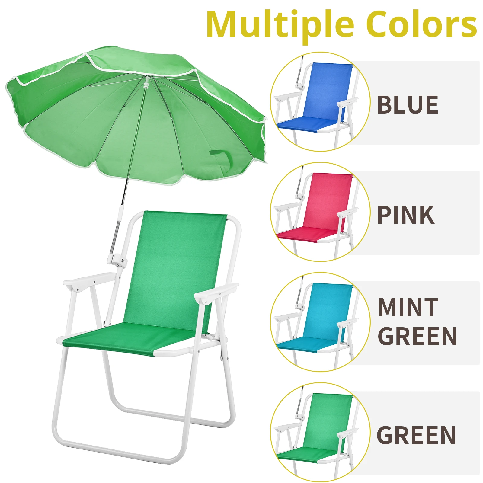 1Pc Seat Height 14 "Width 17" Deep 15 "Green with Umbrella, Iron Beach Chair, Oxford Cloth 120kg
1Pc Seat Height 14 "Width 17" Deep 15 "Green with Umbrella, Iron Beach Chair, Oxford Cloth 120kg