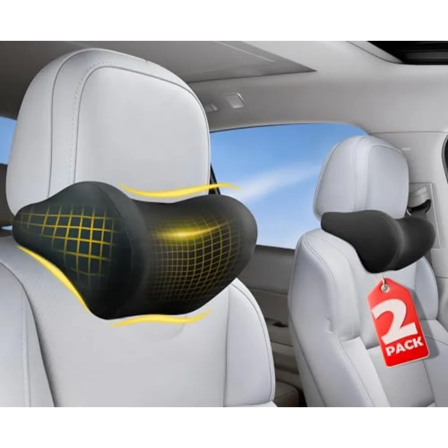2-Pack Car Neck Pillow: Ergonomic Memory Foam Car Headrest Pillow Neck Support Pillow for Long Drives Headrest Support Cushion
2-Pack Car Neck Pillow: Ergonomic Memory Foam Car Headrest Pillow Neck Support Pillow for Long Drives Headrest Support Cushion