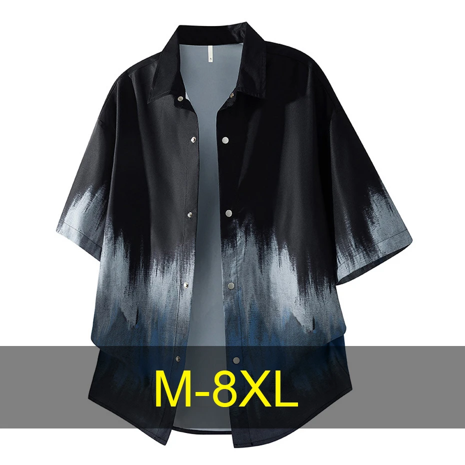 8XL Plus Size Summer Shirts Men Vintage Gradient Tie Dye Shirt Fashion Casual Short Sleeve Shirts Male Big Size 8XL
8XL Plus Size Summer Shirts Men Vintage Gradient Tie Dye Shirt Fashion Casual Short Sleeve Shirts Male Big Size 8XL