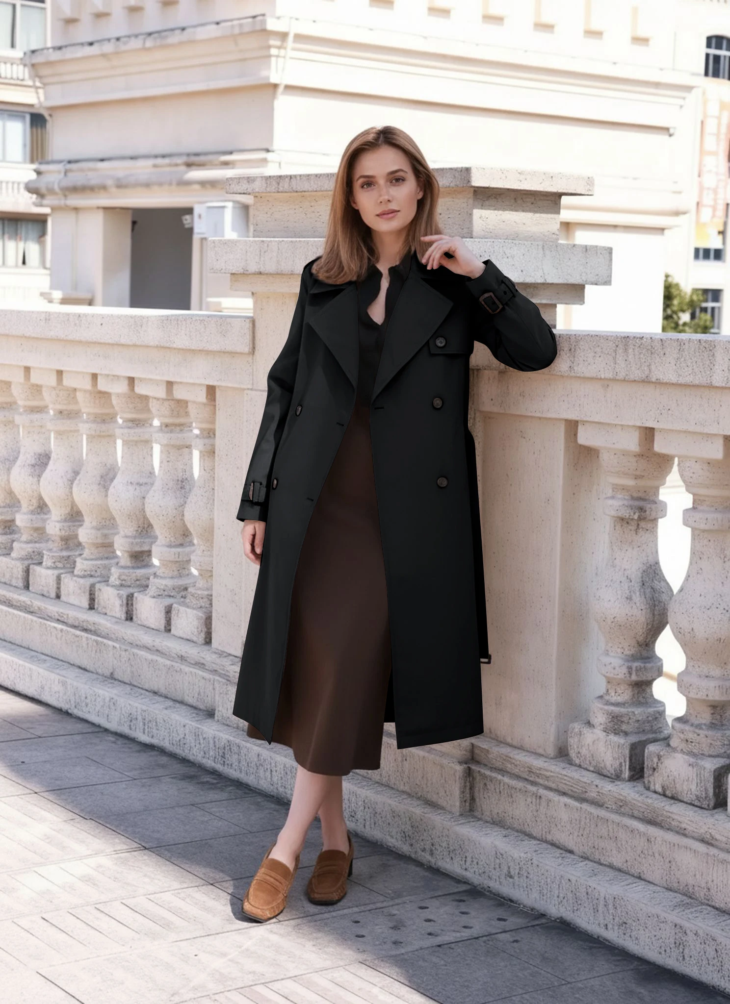 Практичная женская ветровка с поясом — длинное пальто на осень и зиму, идеально подходит для активного отдыха и повседневного ношения.
Практичная женская ветровка с поясом — длинное пальто на осень и зиму, идеально подходит для активного отдыха и повседневного ношения.